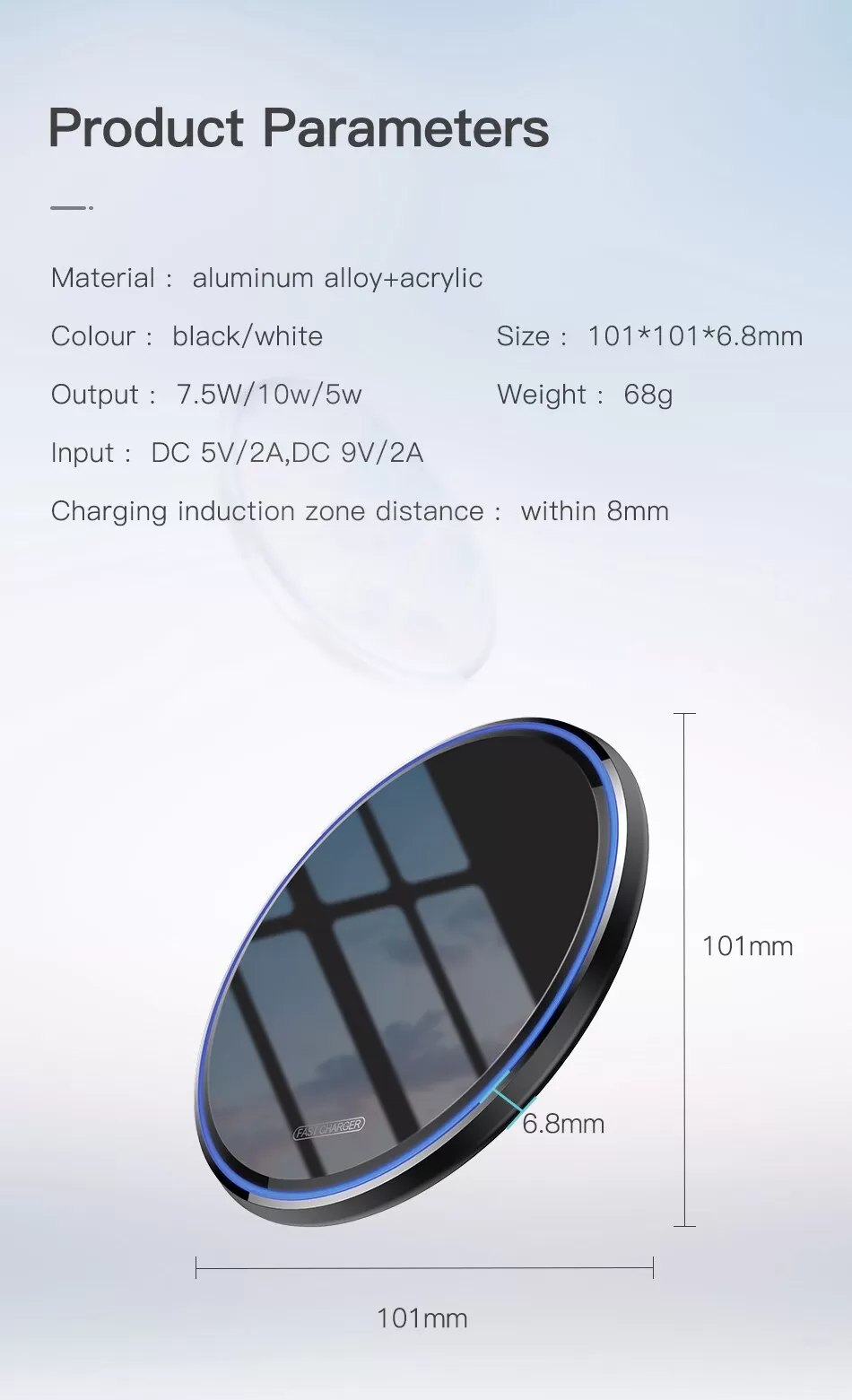 Tecno 5W Qi Wireless Charger Black & Green Color - image 4