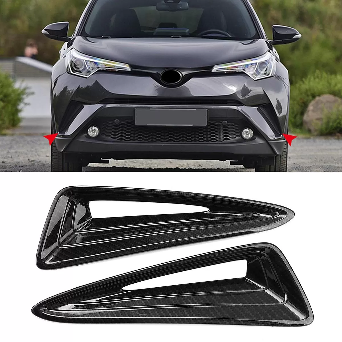 Tecno CHR 17-18 Carbon Fiber Front Corner Fog Light Trim - image 2