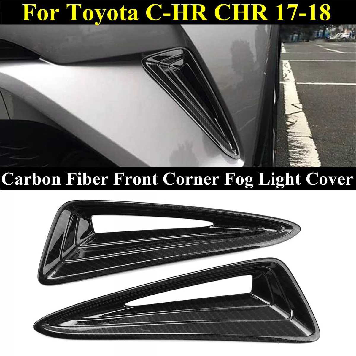 Tecno CHR 17-18 Carbon Fiber Front Corner Fog Light Trim - image 4