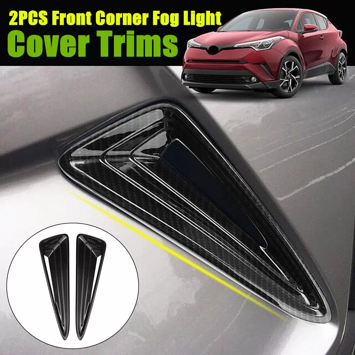 Tecno CHR 17-18 Carbon Fiber Front Corner Fog Light Trim - image 5