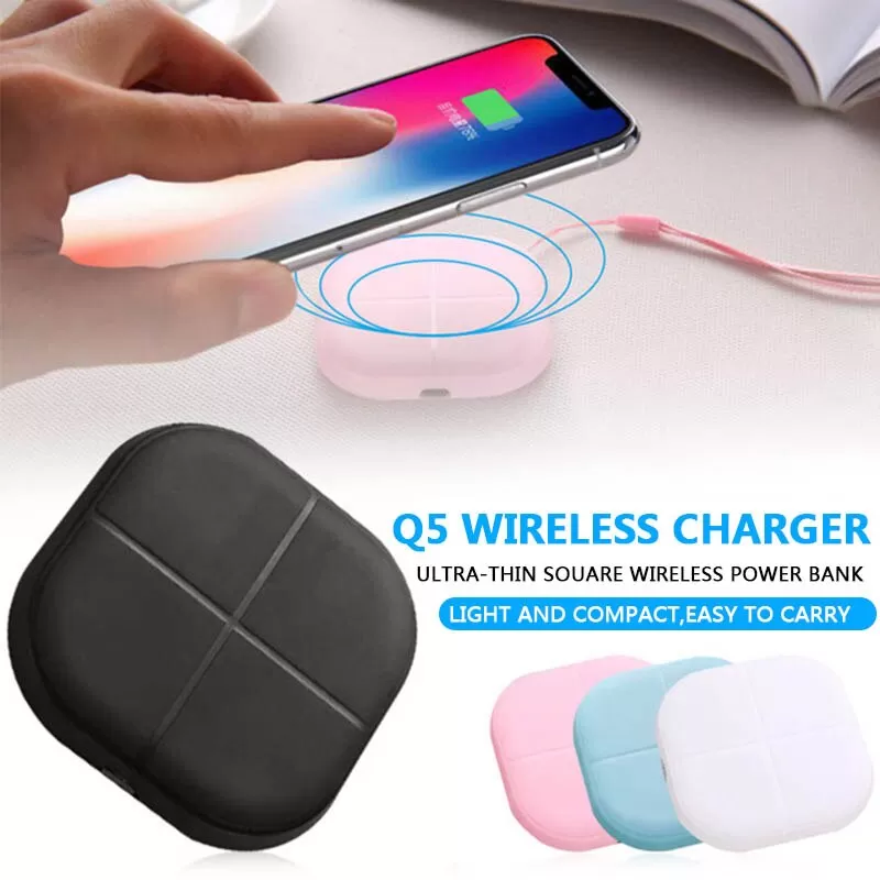 Generic 5W QI Wireless Charger Square Portable Power Bank