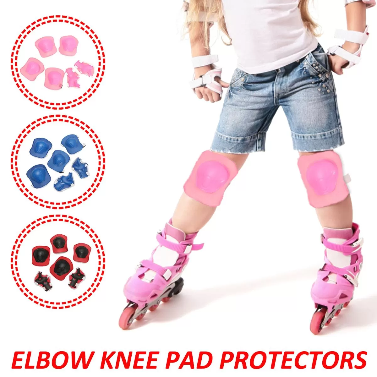 Generic 6Pcs Pink Kids Elbow Knee Wrist Guard Set - image 2