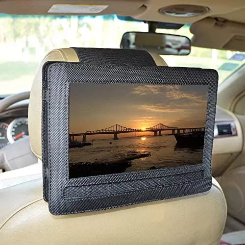 Royal Black Car Seat Headrest Mount Holder for 10inch DVD Player - image 4