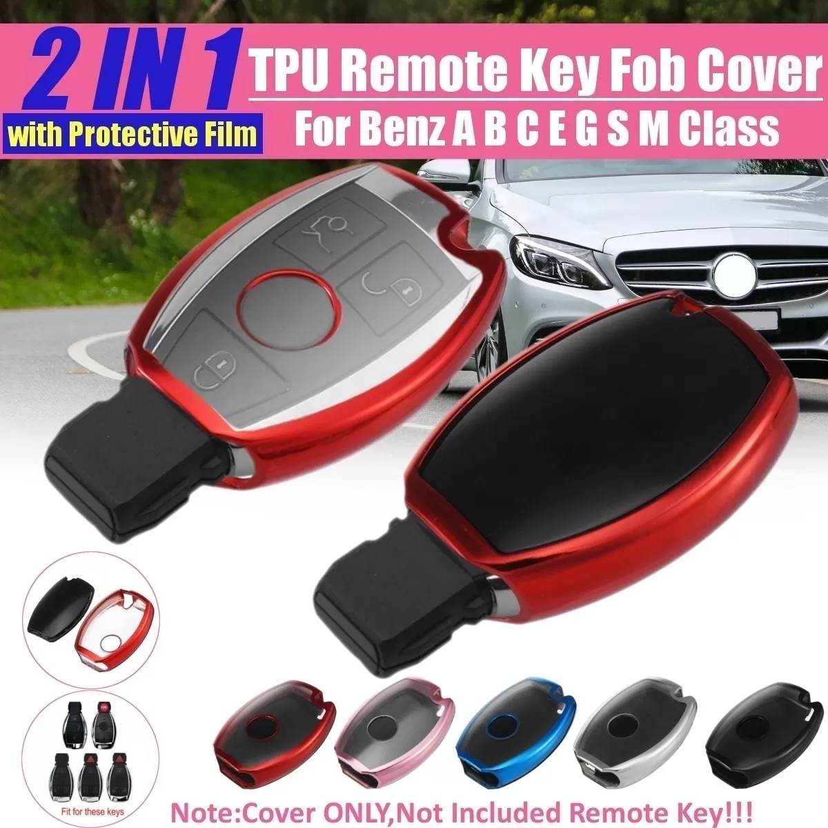 Benz Royal Gold Remote Smart Key Cover Fob Case Shell - image 7