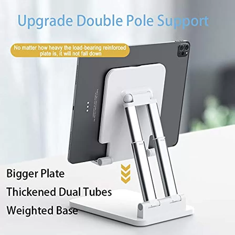 Luxury Dual Pole Foldable Tablet Stand Adjustable Silver - image 2