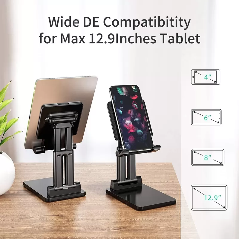 Luxury Dual Pole Foldable Tablet Stand Adjustable Silver - image 3