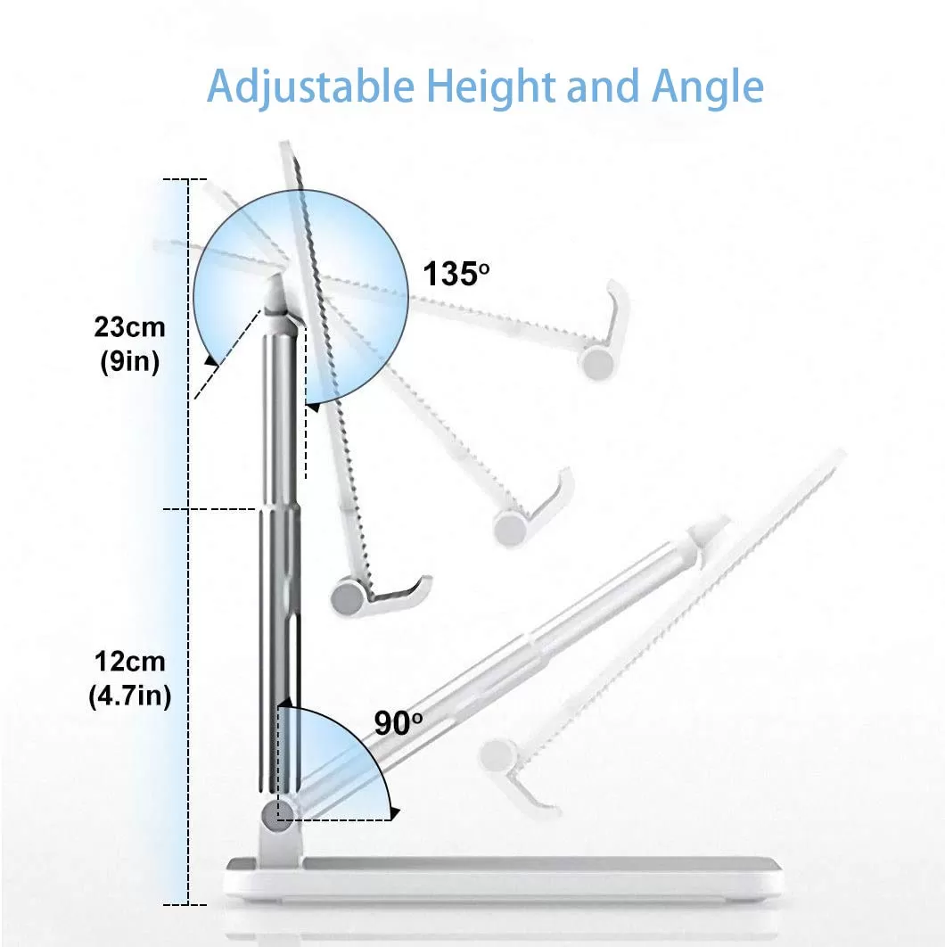 Luxury Dual Pole Foldable Tablet Stand Adjustable Silver - image 4