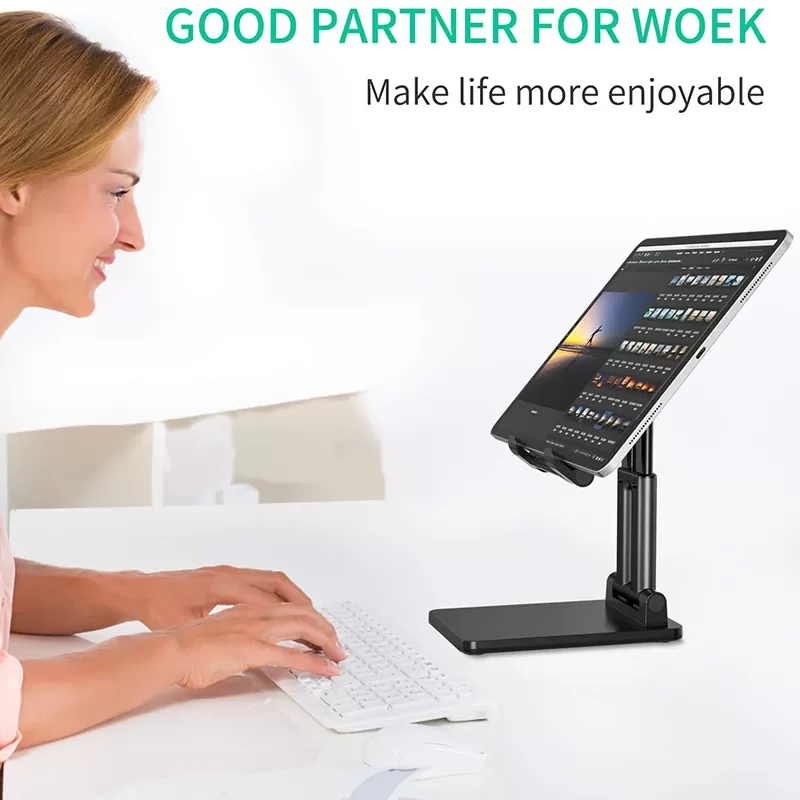 Luxury Dual Pole Foldable Tablet Stand Adjustable Silver - image 5