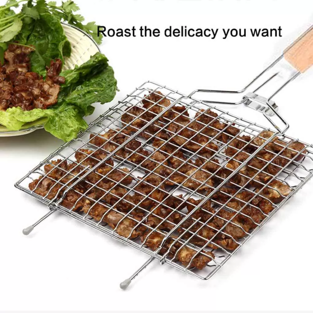 Generic BBQ Net Stainless Steel Fish Meat Clamp