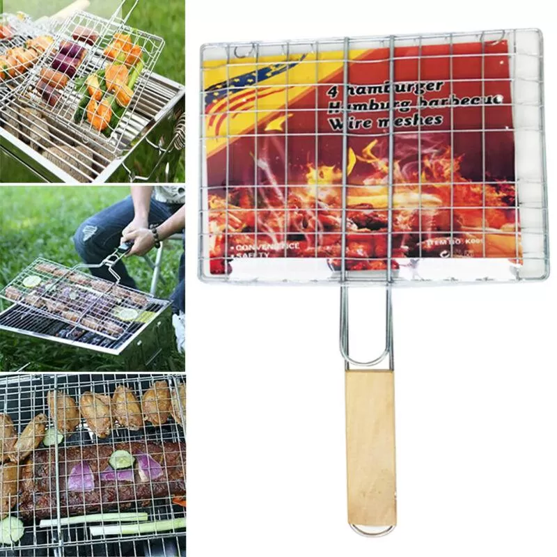 Generic BBQ Net Stainless Steel Fish Meat Clamp - image 3