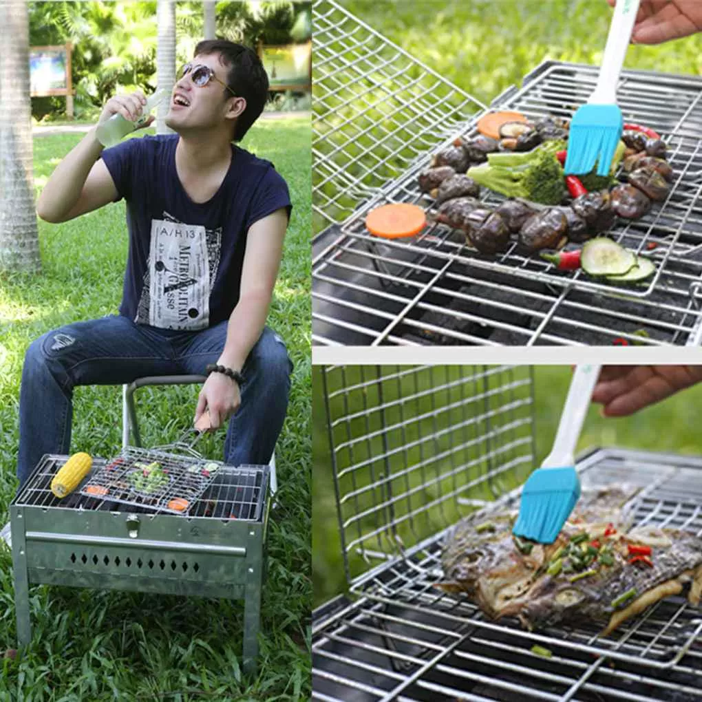 Generic BBQ Net Stainless Steel Fish Meat Clamp - image 6