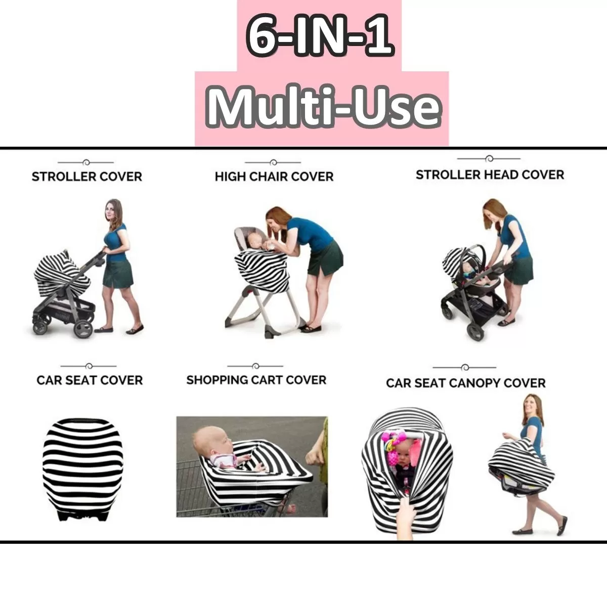 Generic Stretchy Baby Car Seat Cover & Nursing Scarf - image 6