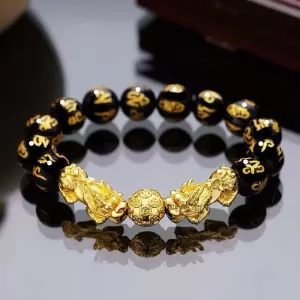 Lucky Fashionable Feng Shui Obsidian Stone Beads Bracelet