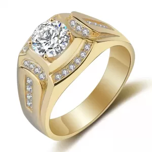 Generic Mens Wedding Engagement Ring 18K Gold Plated