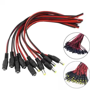 Generic 10-Pack 12V DC Power Jack Cable Male Female 5.5x2.1mm