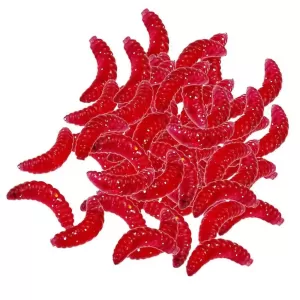 Generic 100Pcs Fishing Soft Grub Worm Maggots Lures Red