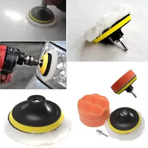 6Pcs Vehicle Polisher Buffer Pad Kit Drill Adapter Set