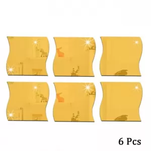 Generic 6pcs Wave Mirror Stickers 3D Adhesive