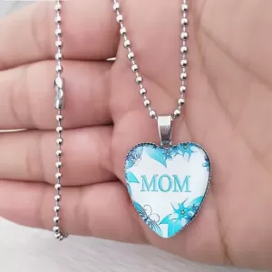 Generic Love Mom Heart Shape Pendant Necklace
