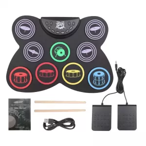Portable USB Electronic Drum Set 9 Silicon Pads