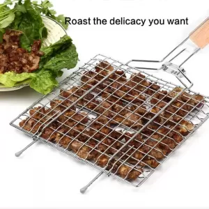 Generic BBQ Net Stainless Steel Fish Meat Clamp