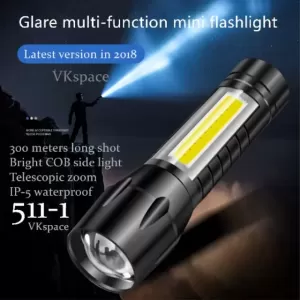 Generic Mini Portable LED Torch - Waterproof Dustproof USB Charge