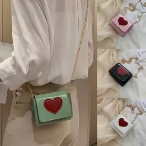 Generic Heart Shaped Shoulder Bag Cute Green