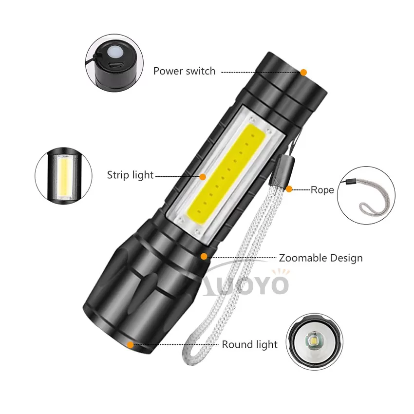 Generic Mini Portable LED Torch - Waterproof Dustproof USB Charge - image 4