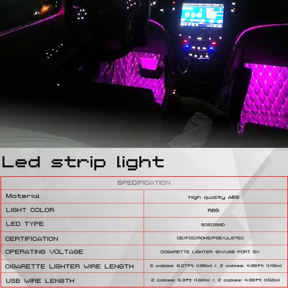 Generic Wireless Remote RGB LED Car Interior Light - image 6