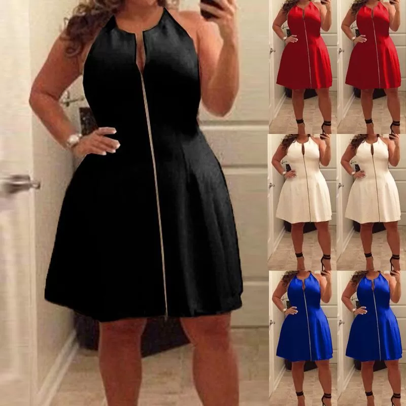 ZANZEA Summer Women 4XL V Neck A-line Casual Dress