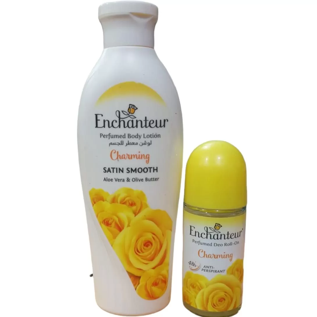 Enchanteur CHARMING Perfume Body Lotion & Roll on Set