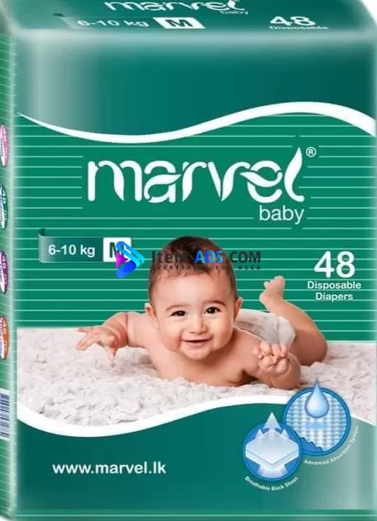 Marvel Baby Diapers Medium 48 Pcs