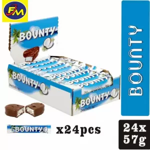 Bounty Chocolate Twin Bar 57g x 24pcs Bulk