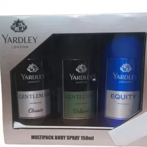 Yardley Body Spray Pack 3Pcs Men 150ml Classic Urban Equity