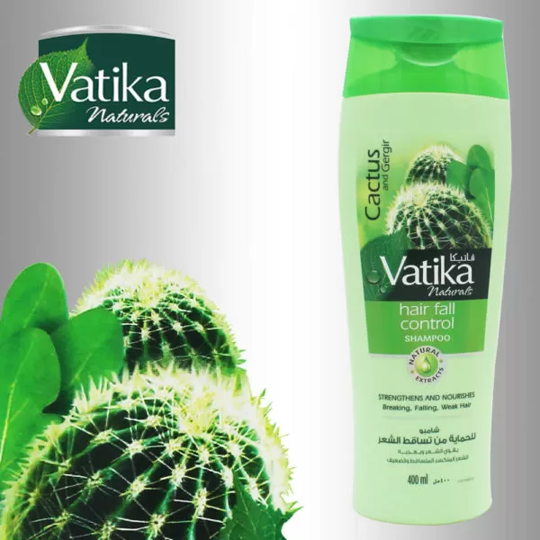 Vatika Cactus & Gergir Shampoo 400ml Hair Fall Control - image 2