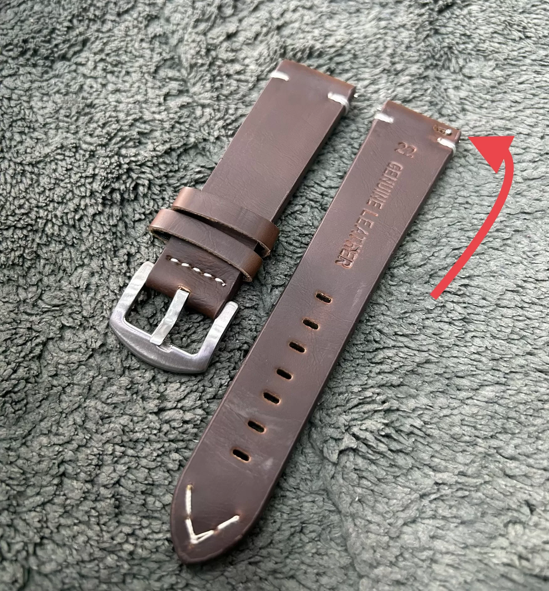 22mm Dark Brown Quick Release Watch Belt
