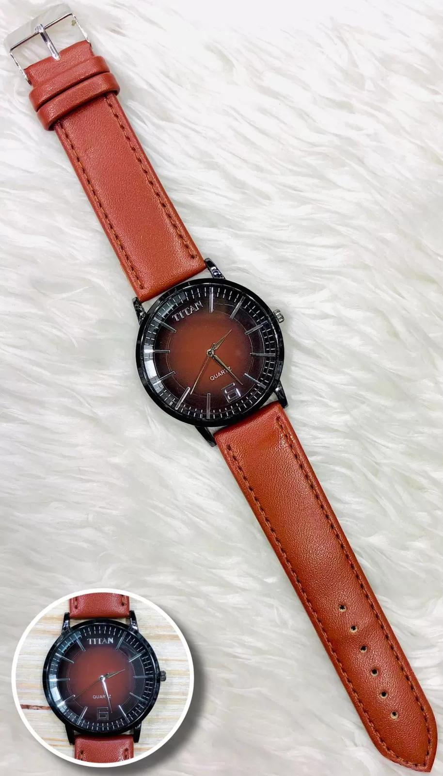 Generic Mens Brown Leather Belt Watch