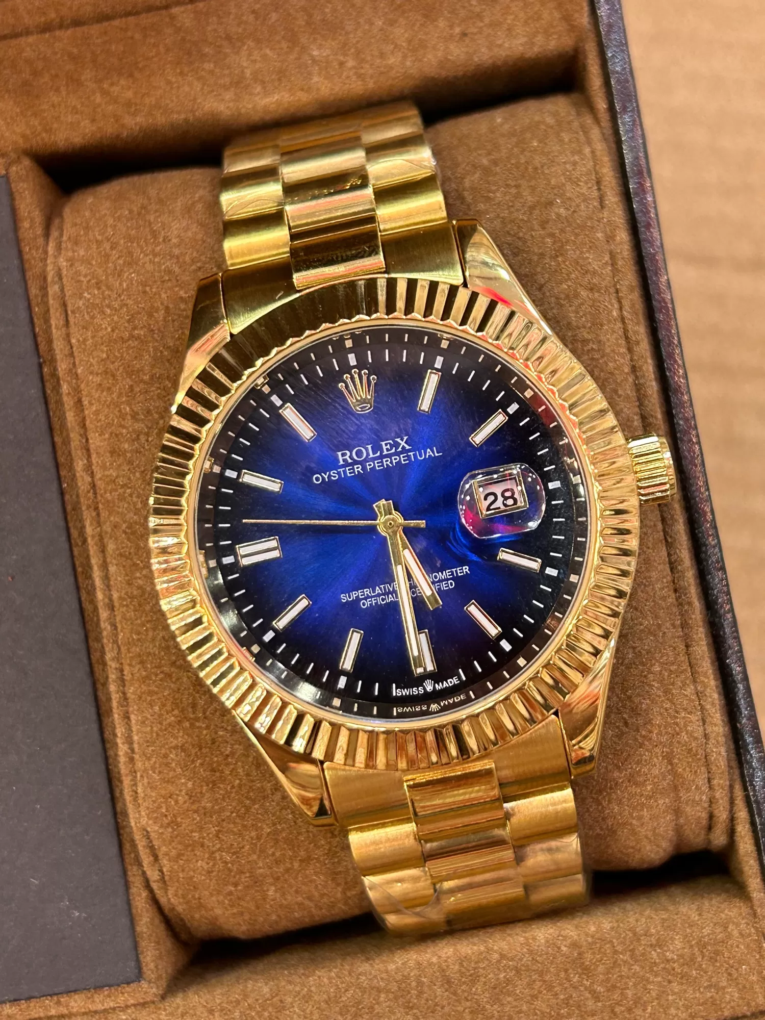 Gold Rolex Mens Casual Watch