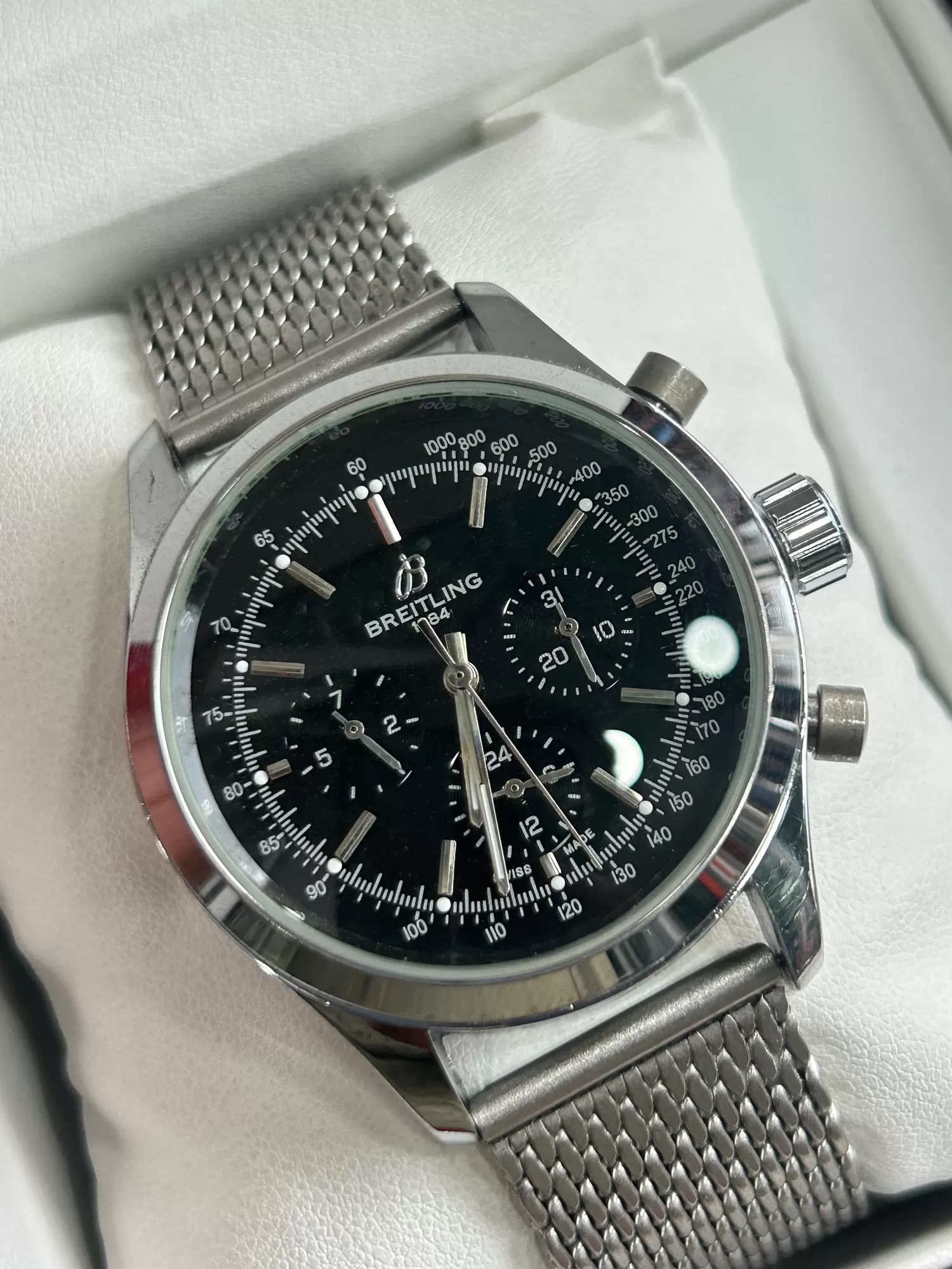 Breitling Automatic Watch Silver Mens Casual