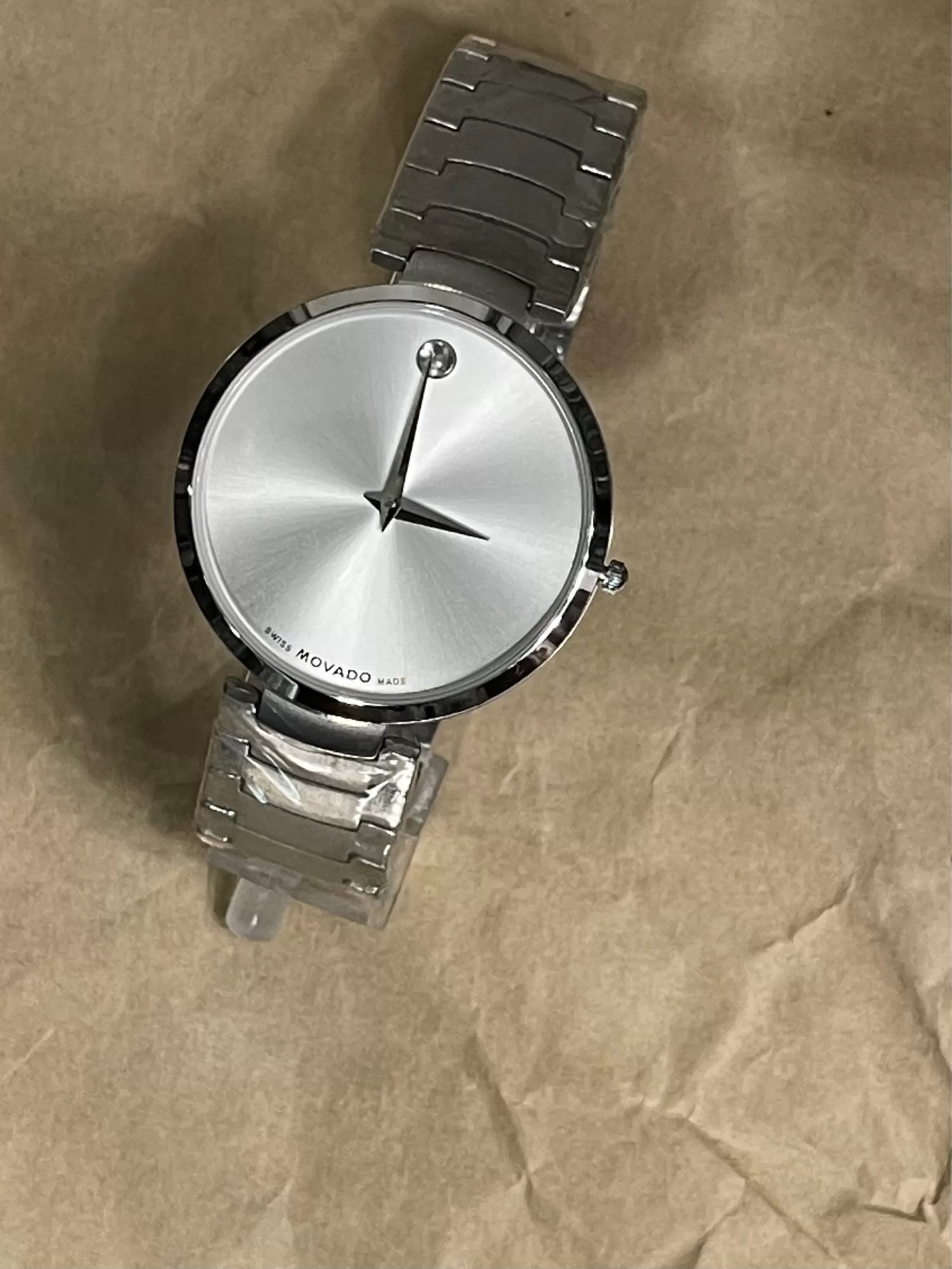 MOVADO Watch Silver Big Size