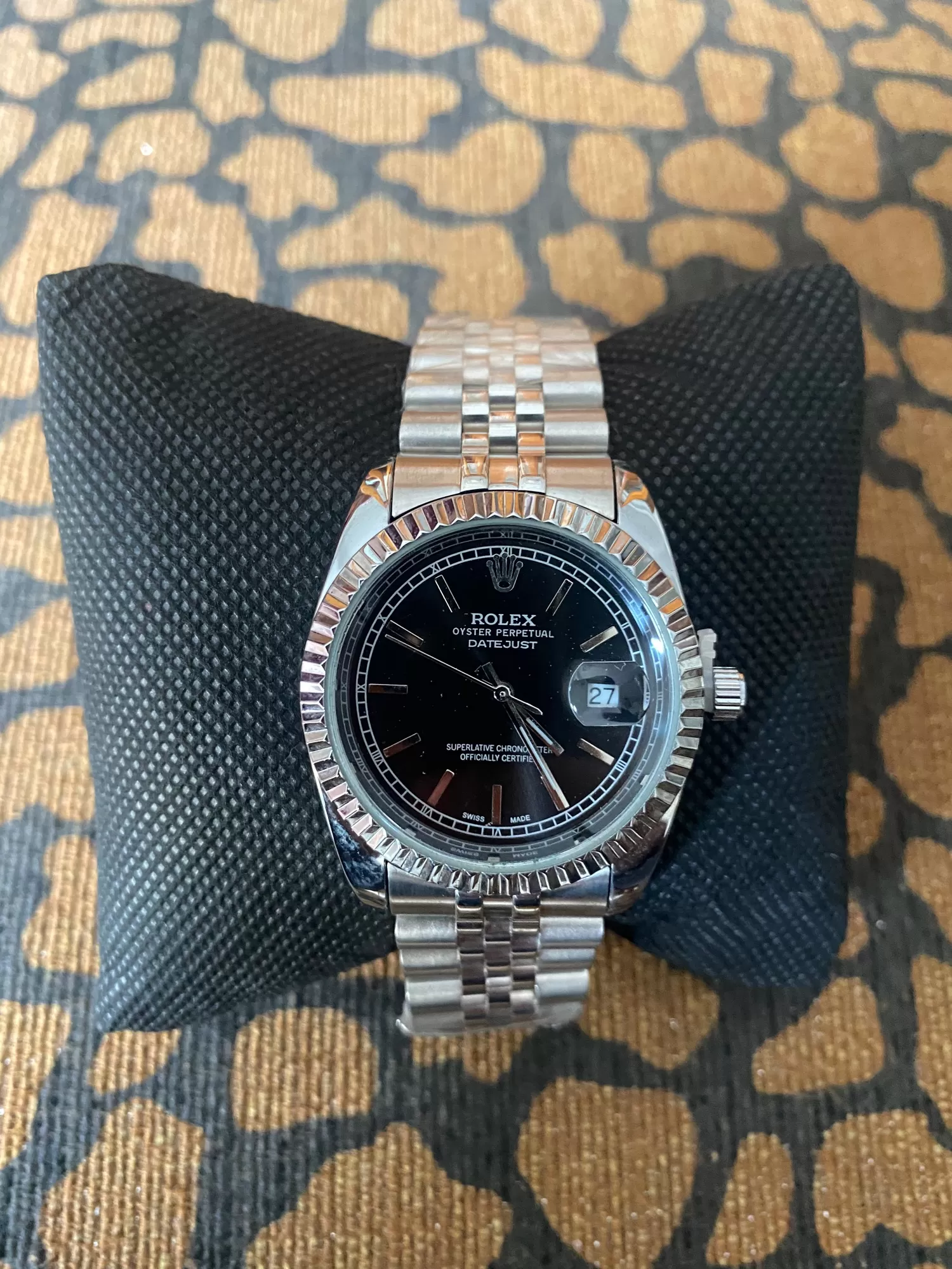 Silver Rolex watch