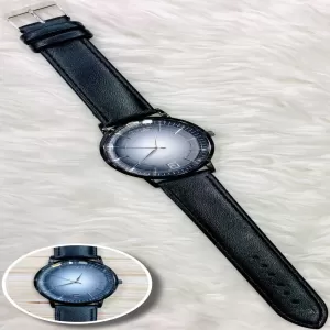 Black Mens Leather Belt Watch