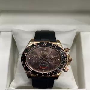 Black Rolex Rose Gold Automatic Watch