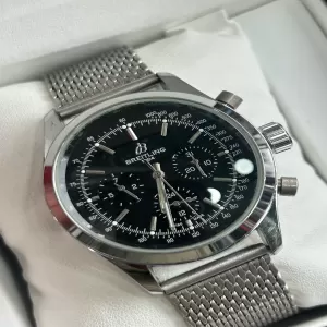 Breitling Automatic Watch Silver Mens Casual