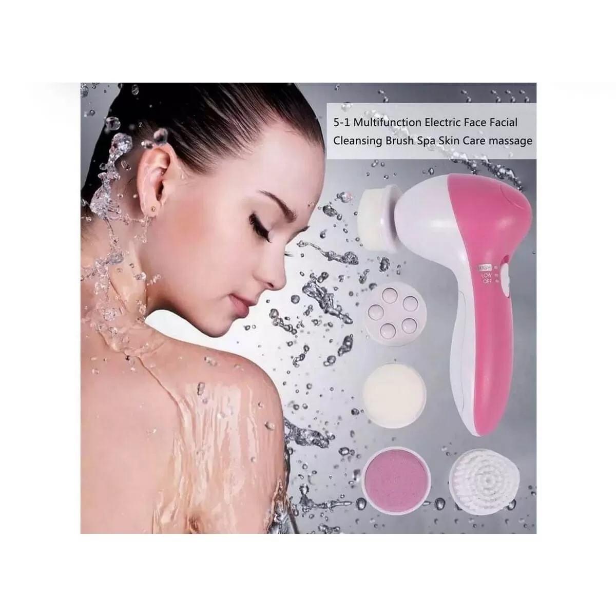 Generic Face Massager Face Scrubber - Pink & White