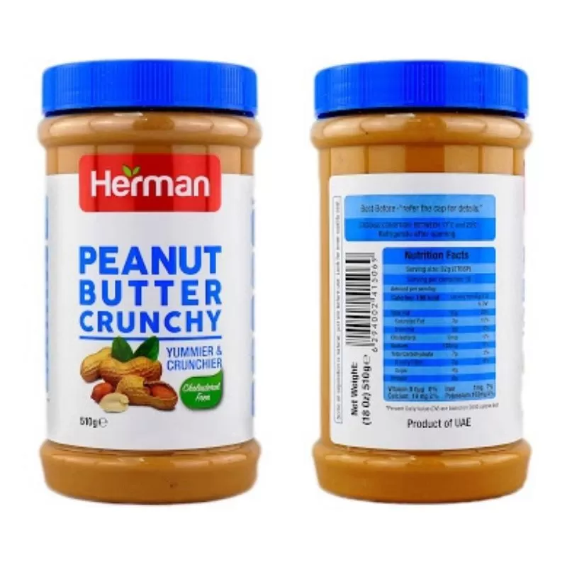 Herman Peanut Butter Crunchy Creamy Biscuit Spread 510g - image 2