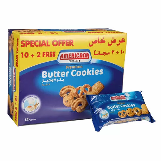 Americana Premium Butter Cookies 44g 12Pack