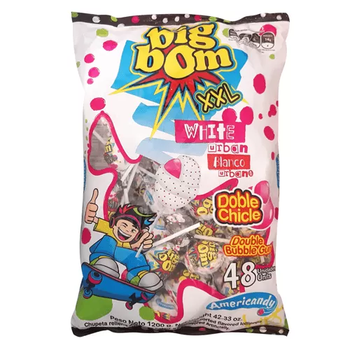 Big Bom XXL Lollipop White Urban 48pcs