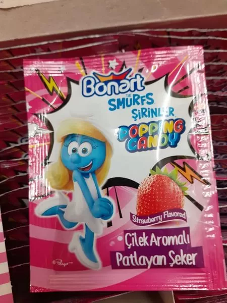 Bonarts Smurfs Sprinkler Popping Candy Dips Strawberry 4g - image 2