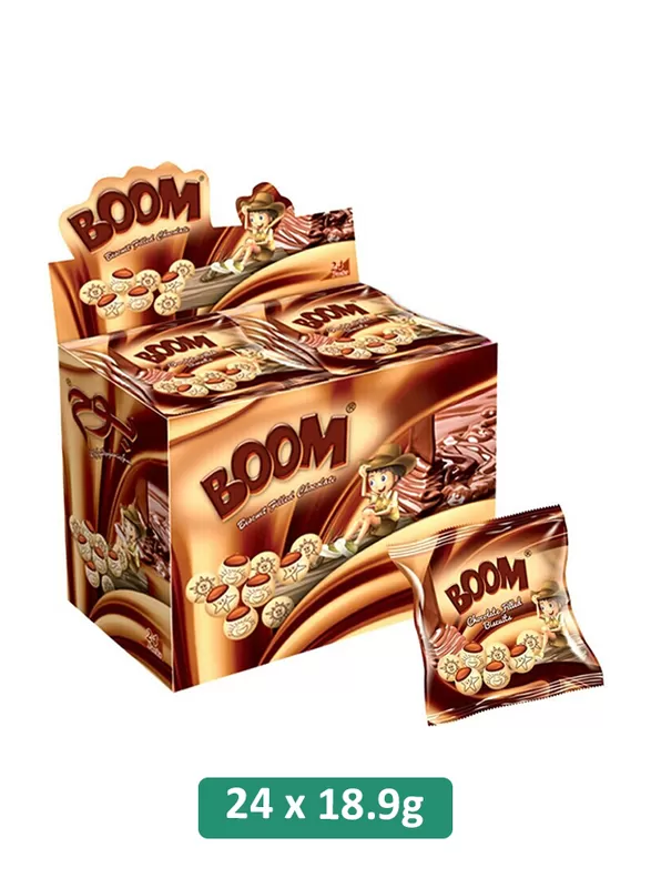 Boom Chocolate Filled Biscuits with Printed Characters